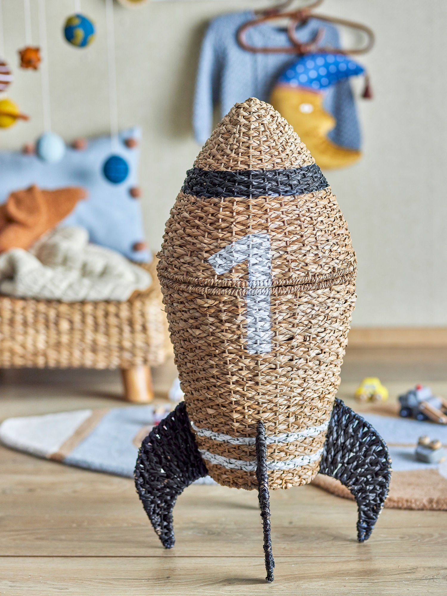 Cosmina Korb für Kinderzimmer aus Seegras und Rattan