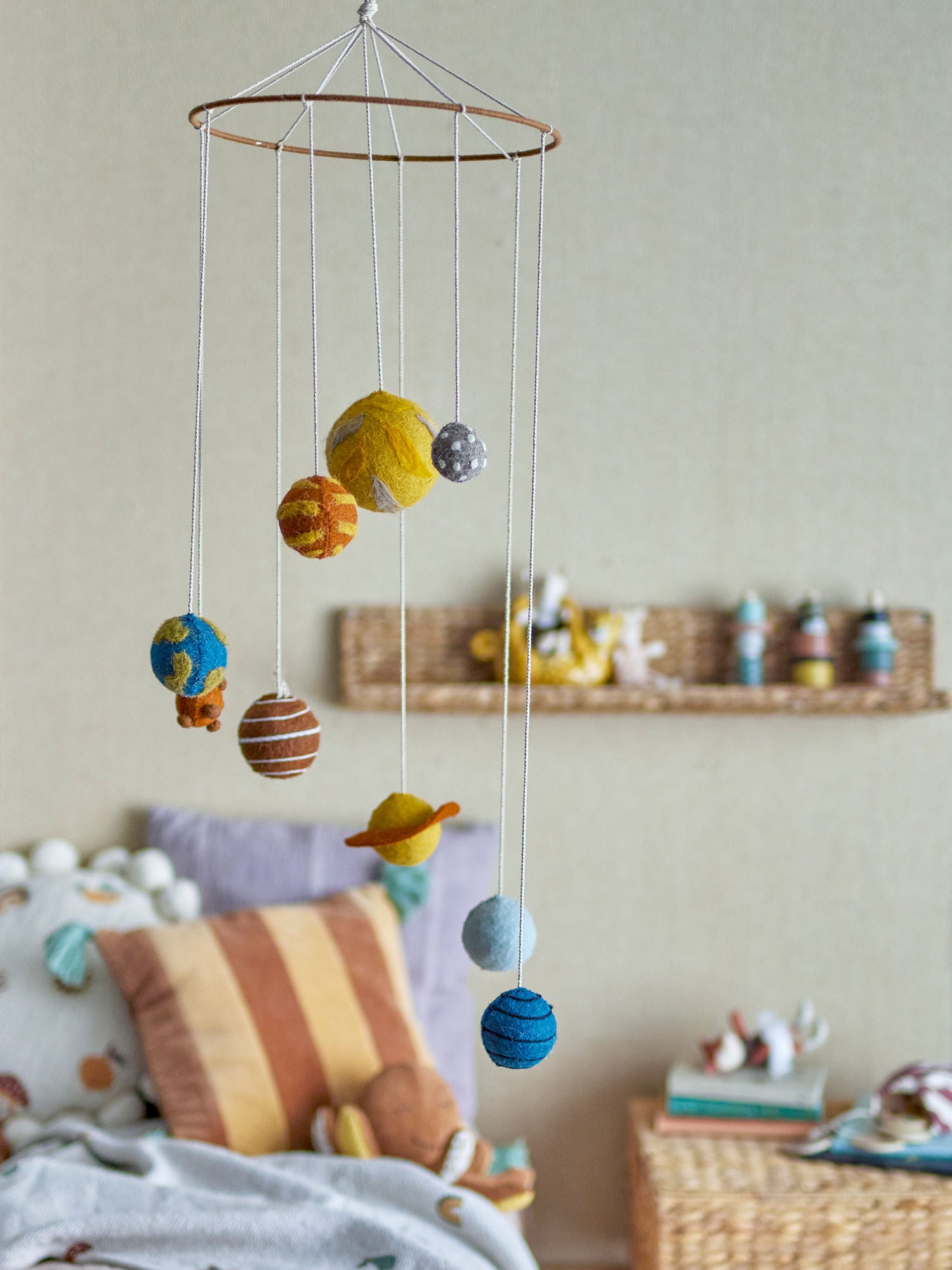 Space Mobile, Gelb, Wolle