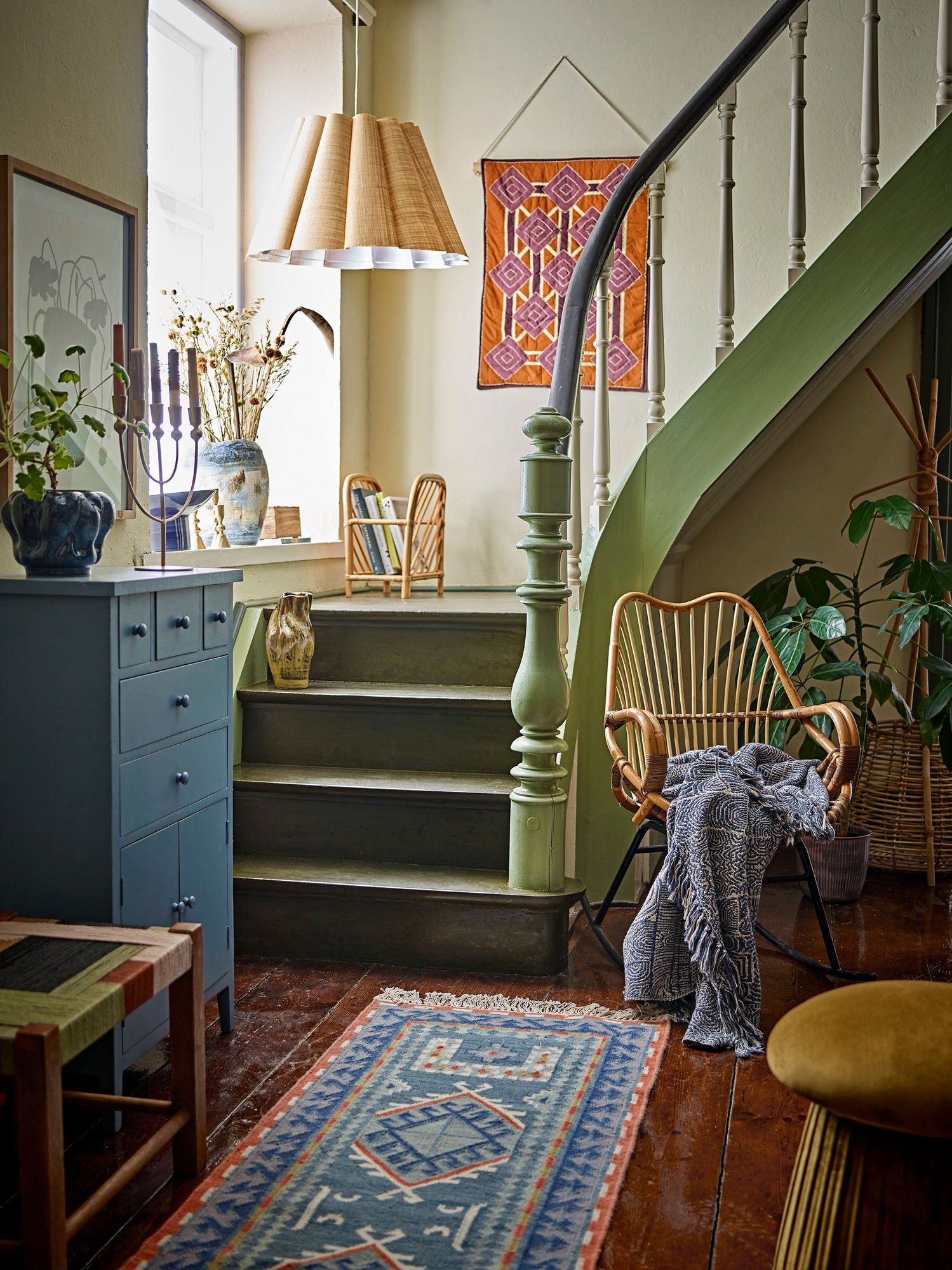 Honia Wanddekoration Baumwolle Gesteppt Warme Ethno Note für Wohnzimmer