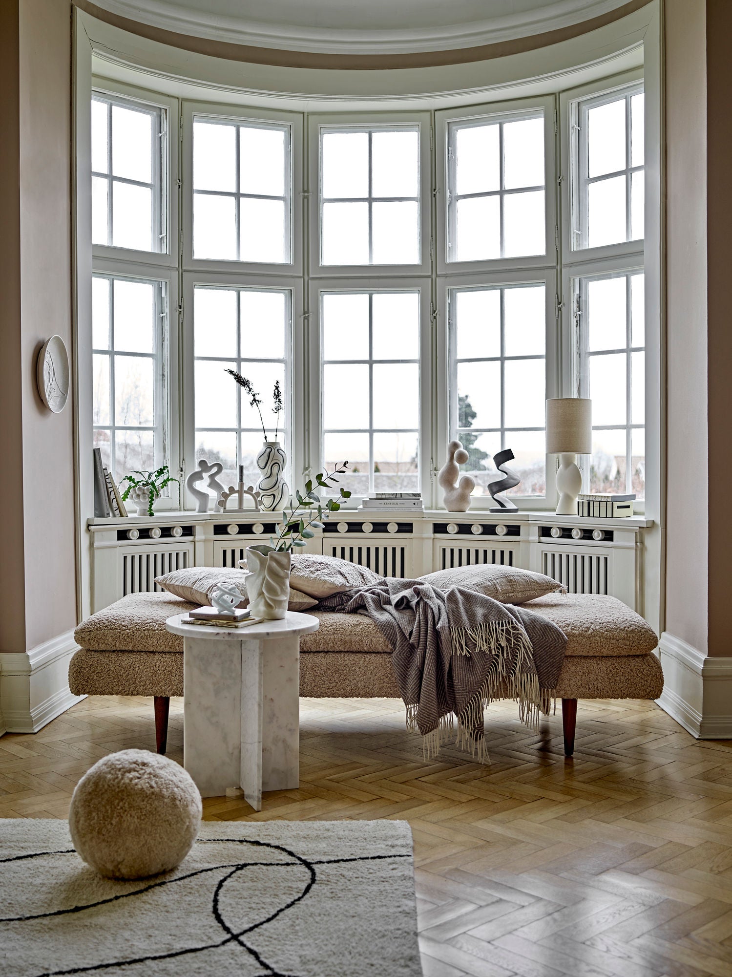 Viga Teppich Baumwolle Weiß mit Textur und Behaglicher Nordischer Flair