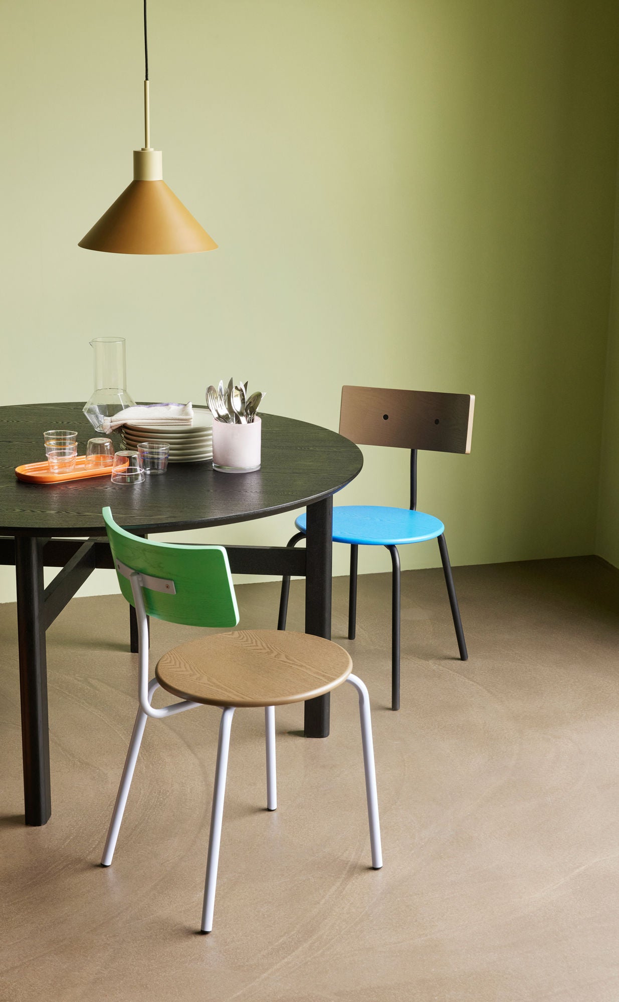 Koi Esszimmerstuhl Braun/Grün/Lila