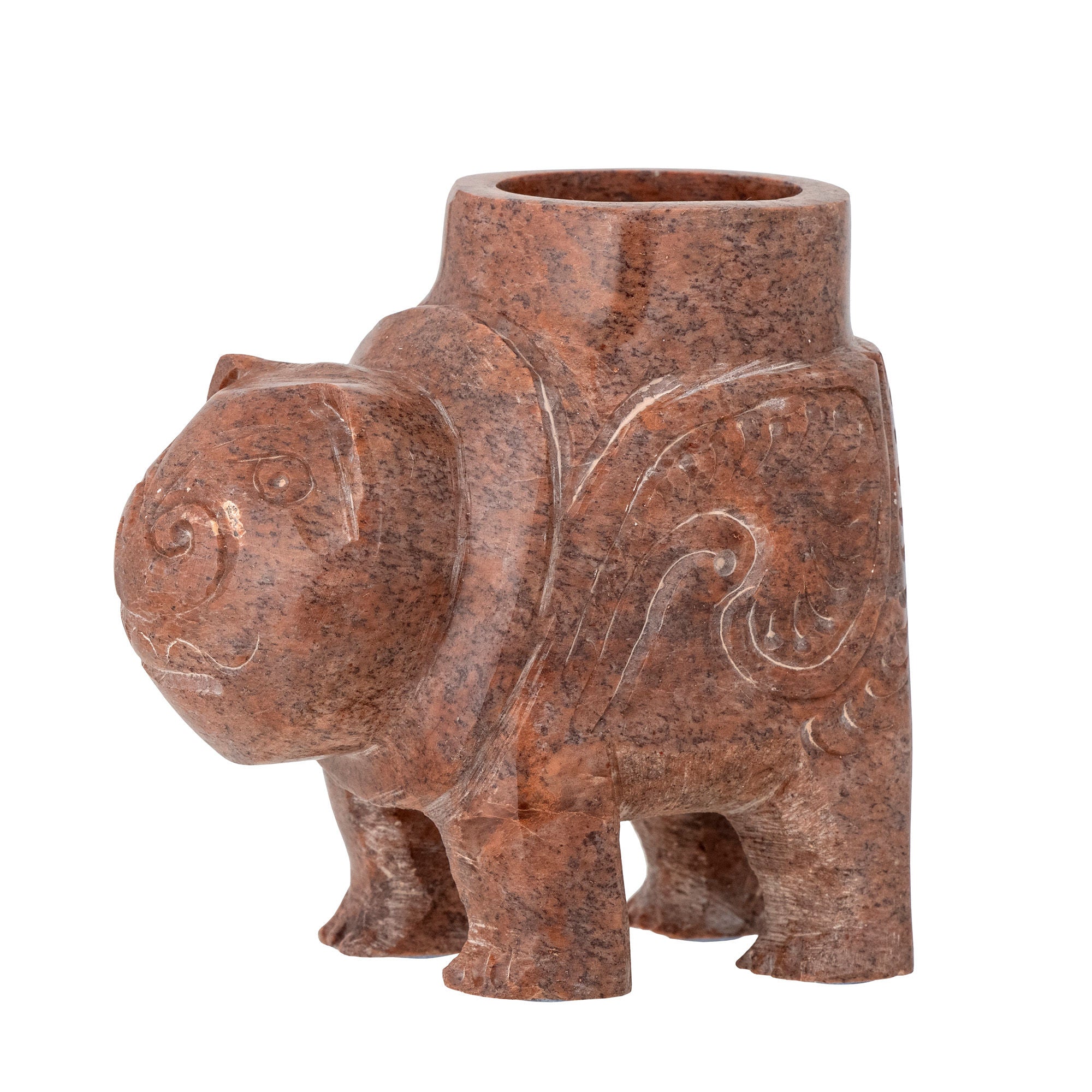 Novia Teelichthalter Speckstein Braun Warme Maserung und Behagliche Lichtstimmung