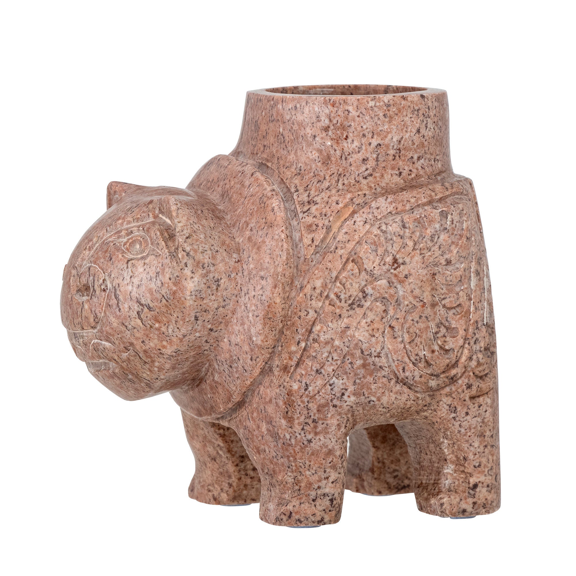 Novia Teelichthalter Speckstein Braun Warme Maserung und Behagliche Lichtstimmung