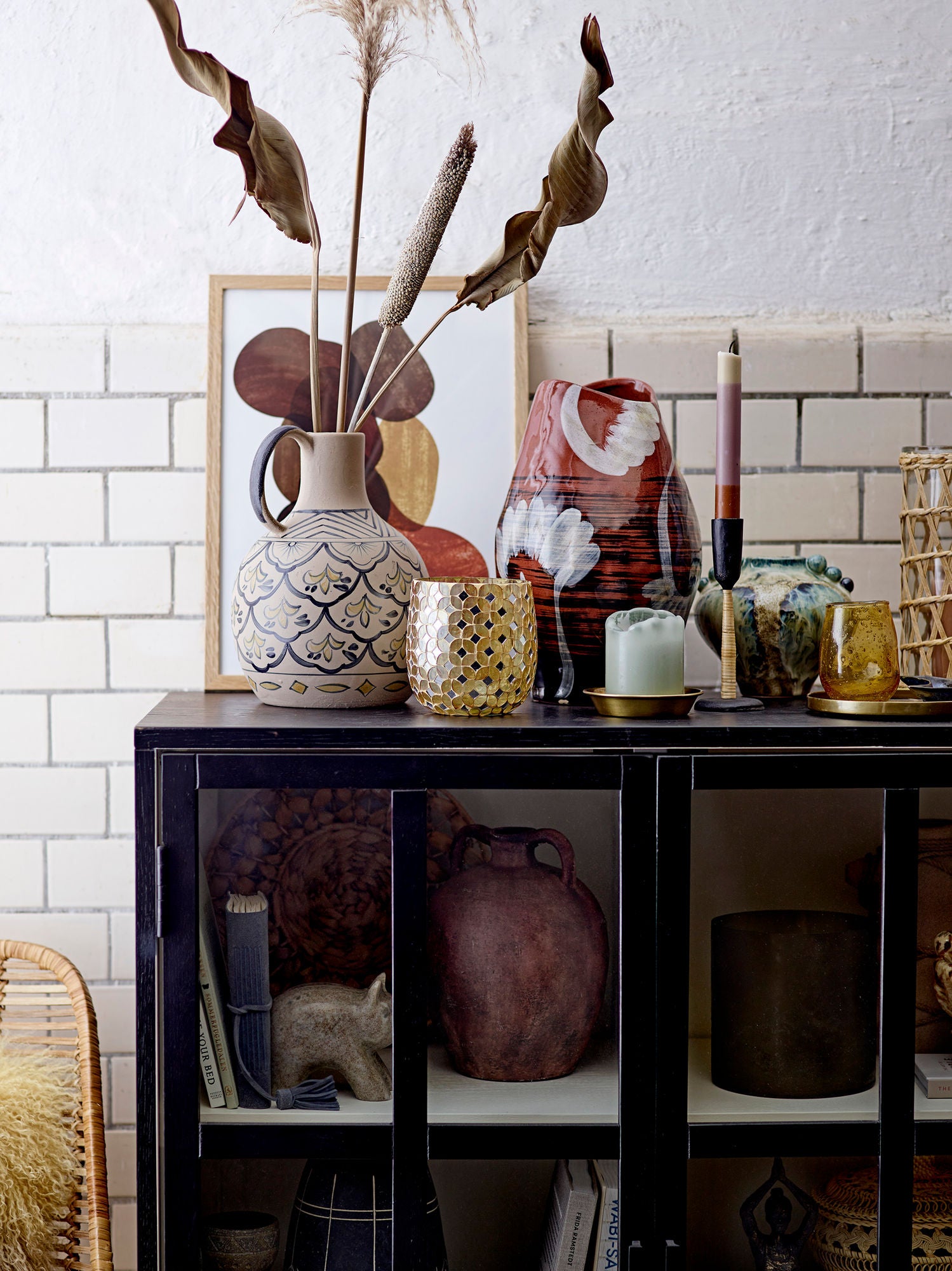 Nadya Vase Blau Steinzeug Organisches Design für Moderne Räume