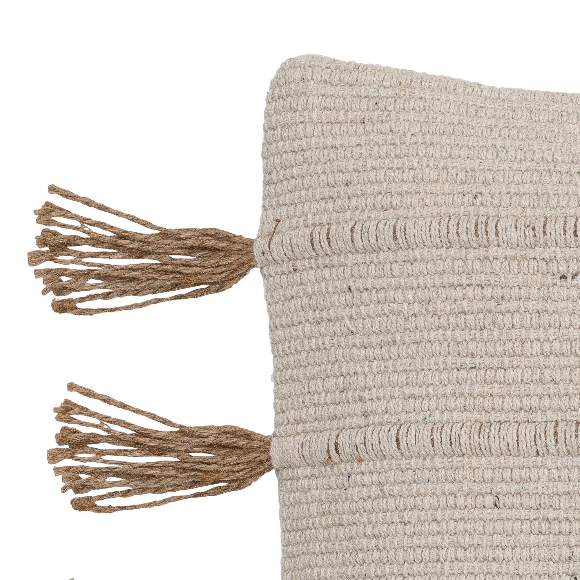 Ensar Kissen Natur Recycelte Baumwolle mit Jute Quasten für Natürlichen Look und Vielseitige Kombinierbarkeit