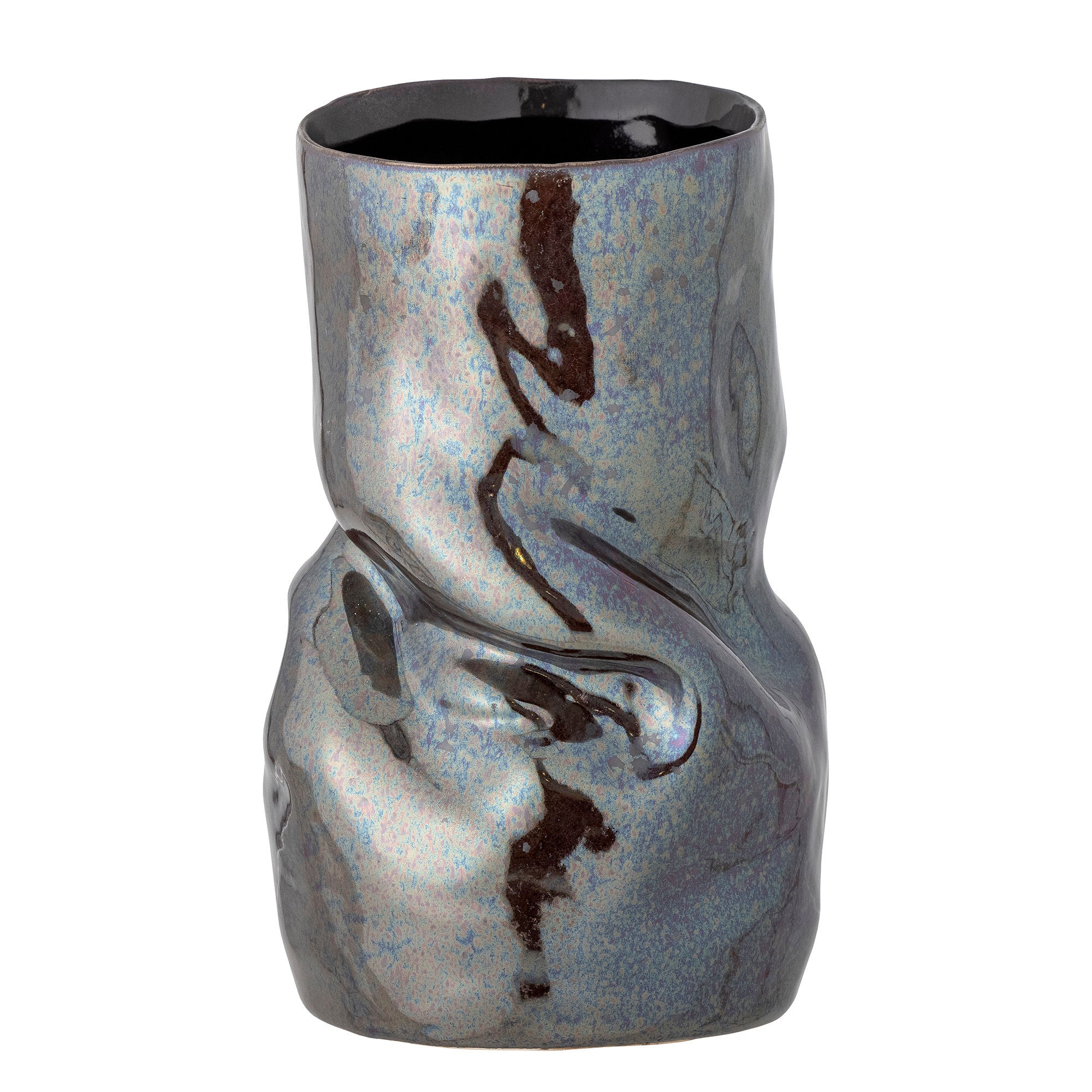 Apio Vase, Schwarz, Steingut
