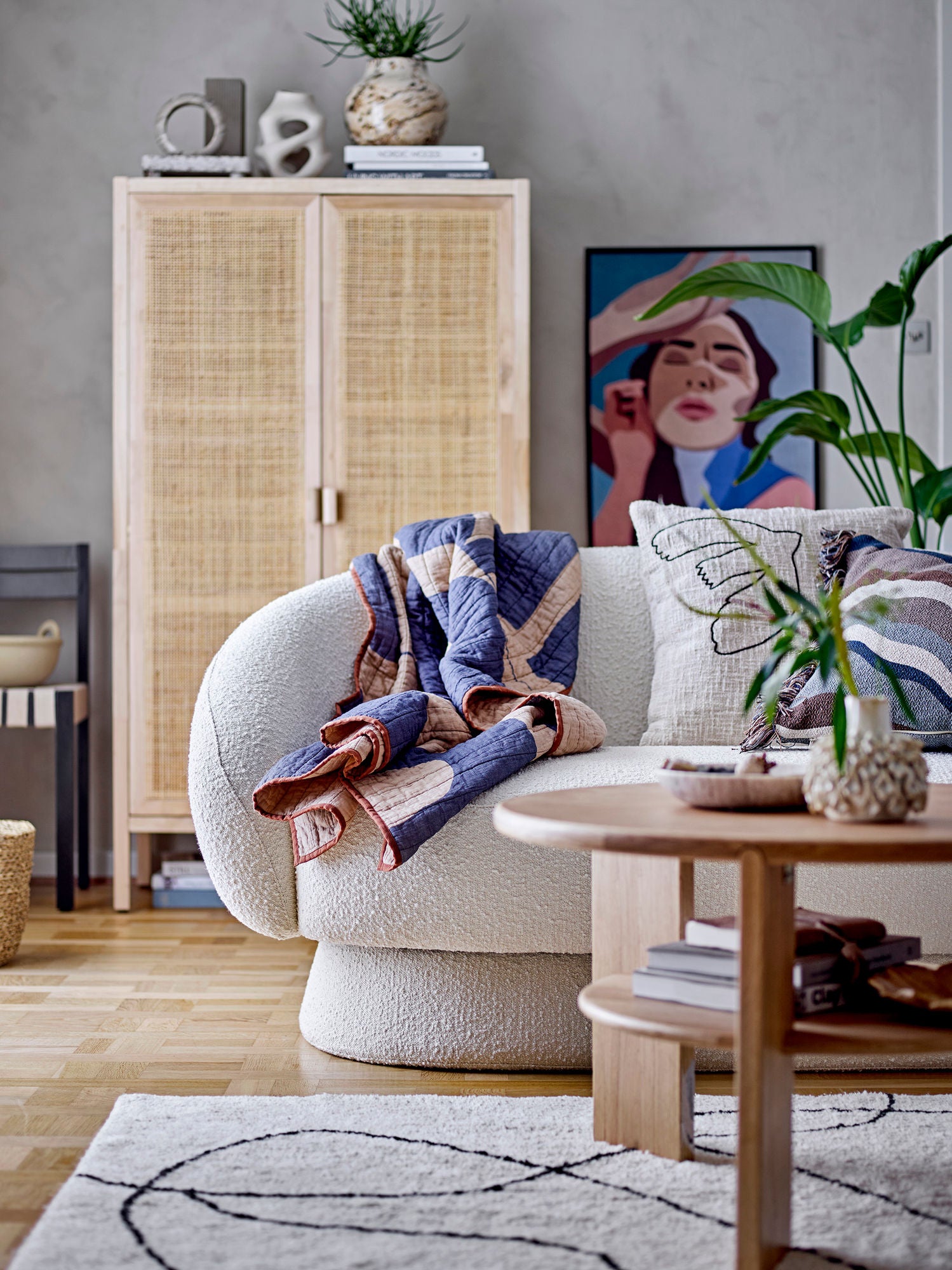 Ted Sofa Weiß Polyester Niedrige Rückenlehne Luftige Raumwirkung