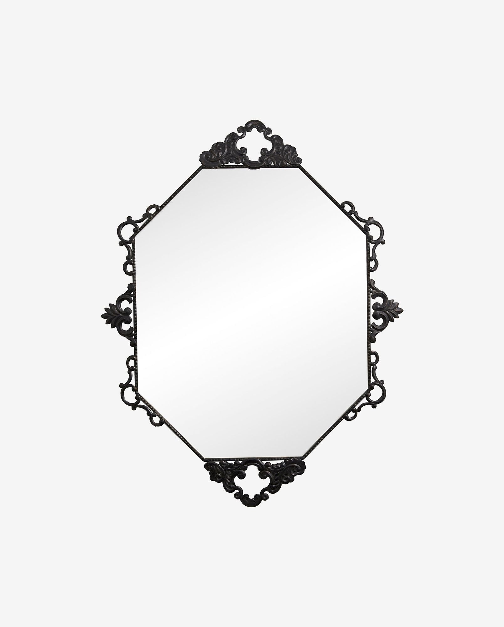 LARUS Wandspiegel Schwarz mit Facettierte Spiegelfläche für Flur und Bad