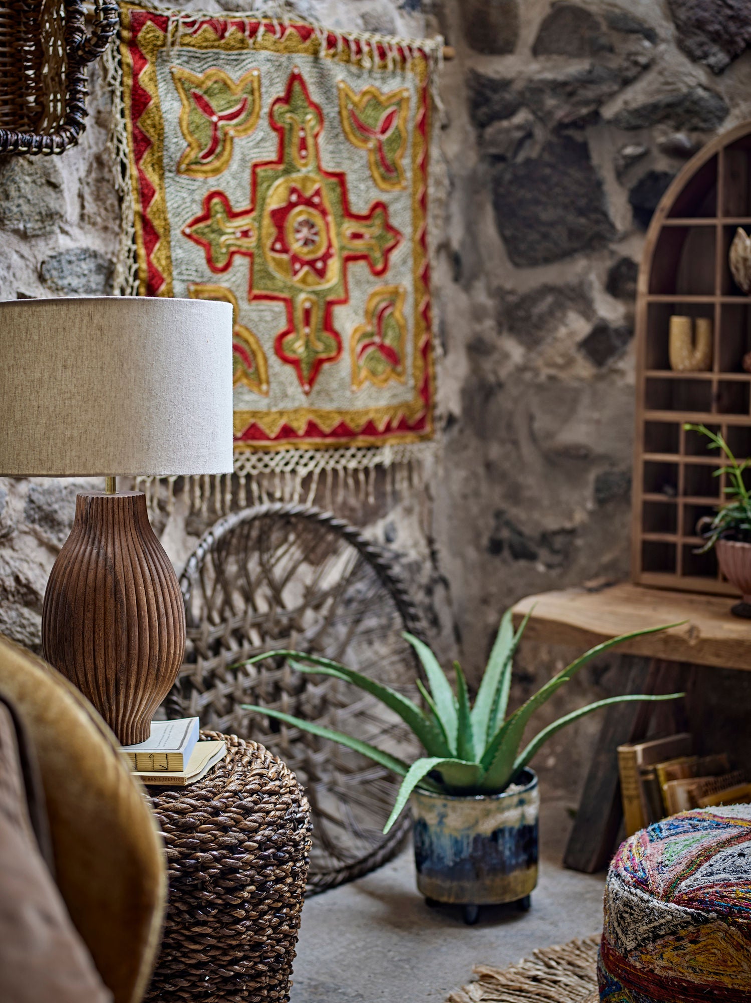 Tasse Hocker, Braun, Abaca