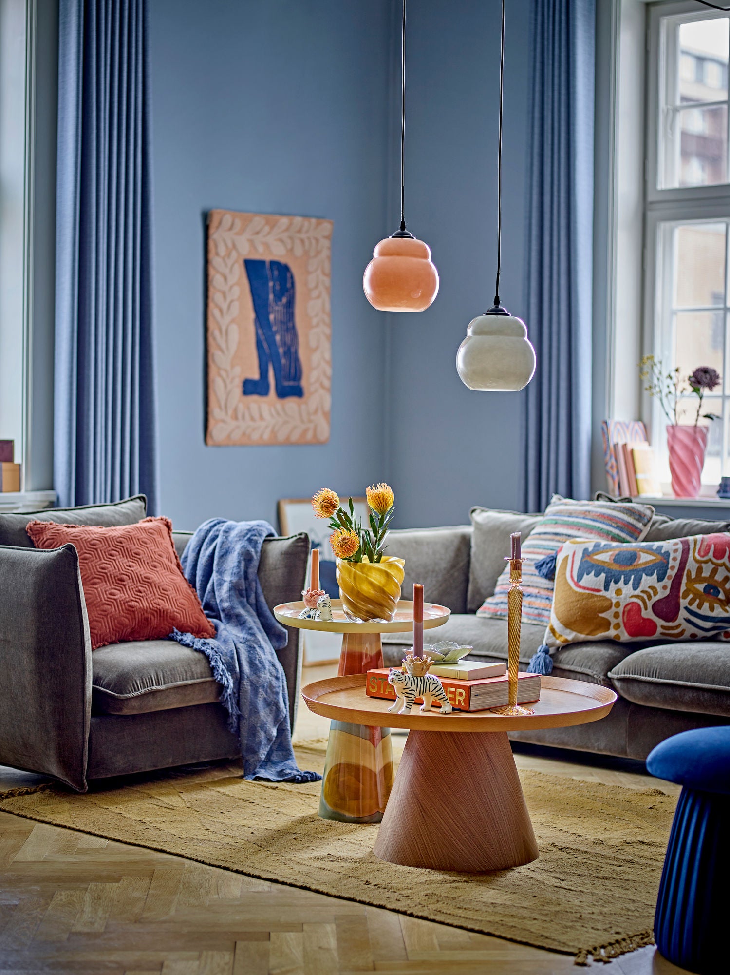 Mahado Kissen Orange Baumwolle Wärme und Behaglich mit Feinem Stickmuster