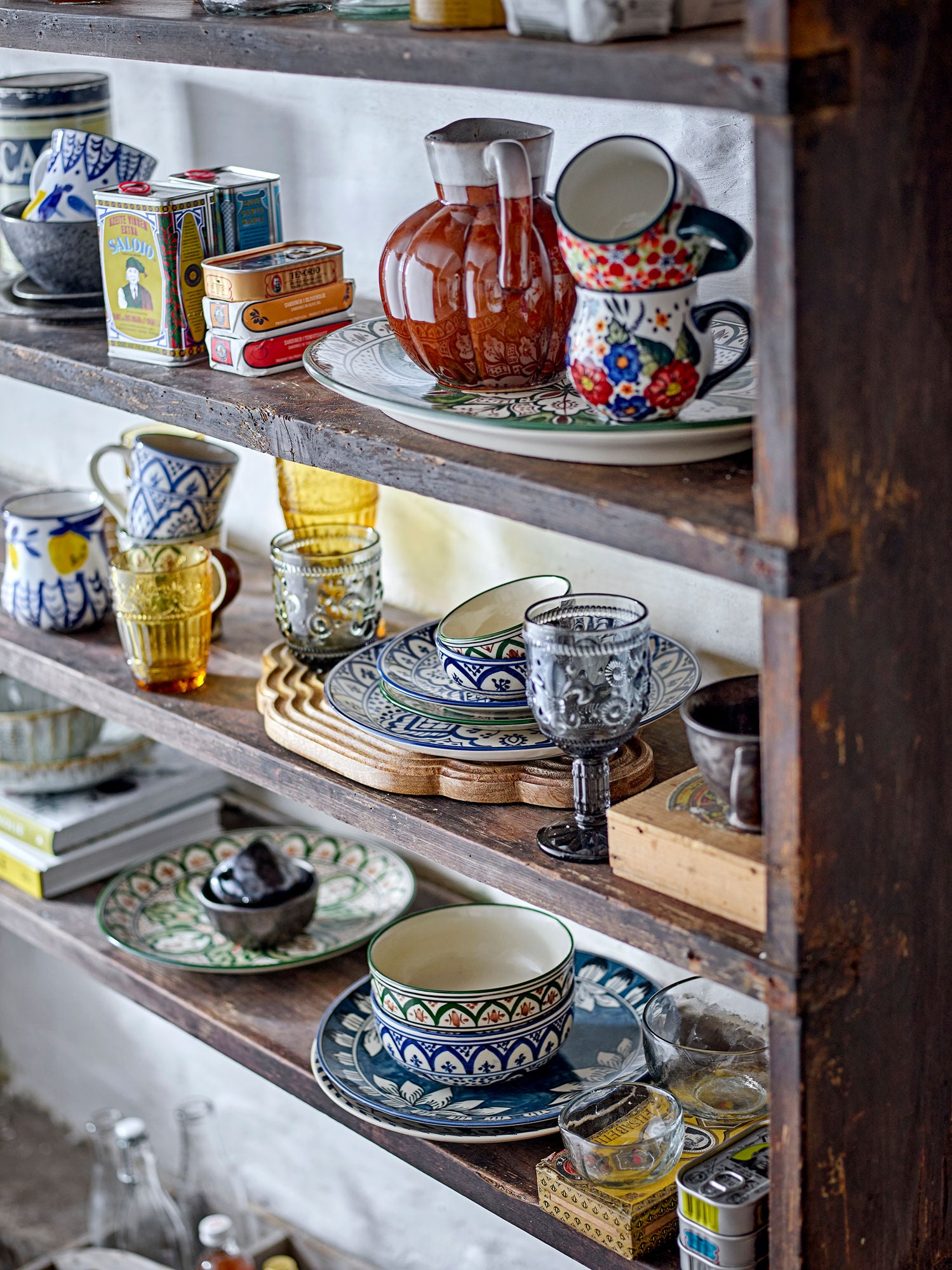 Florist Tasse Set Aus Steingut Zwei Stück mit Farbenfrohen Blumenmotiven Als Gemütlicher Tischbegleiter