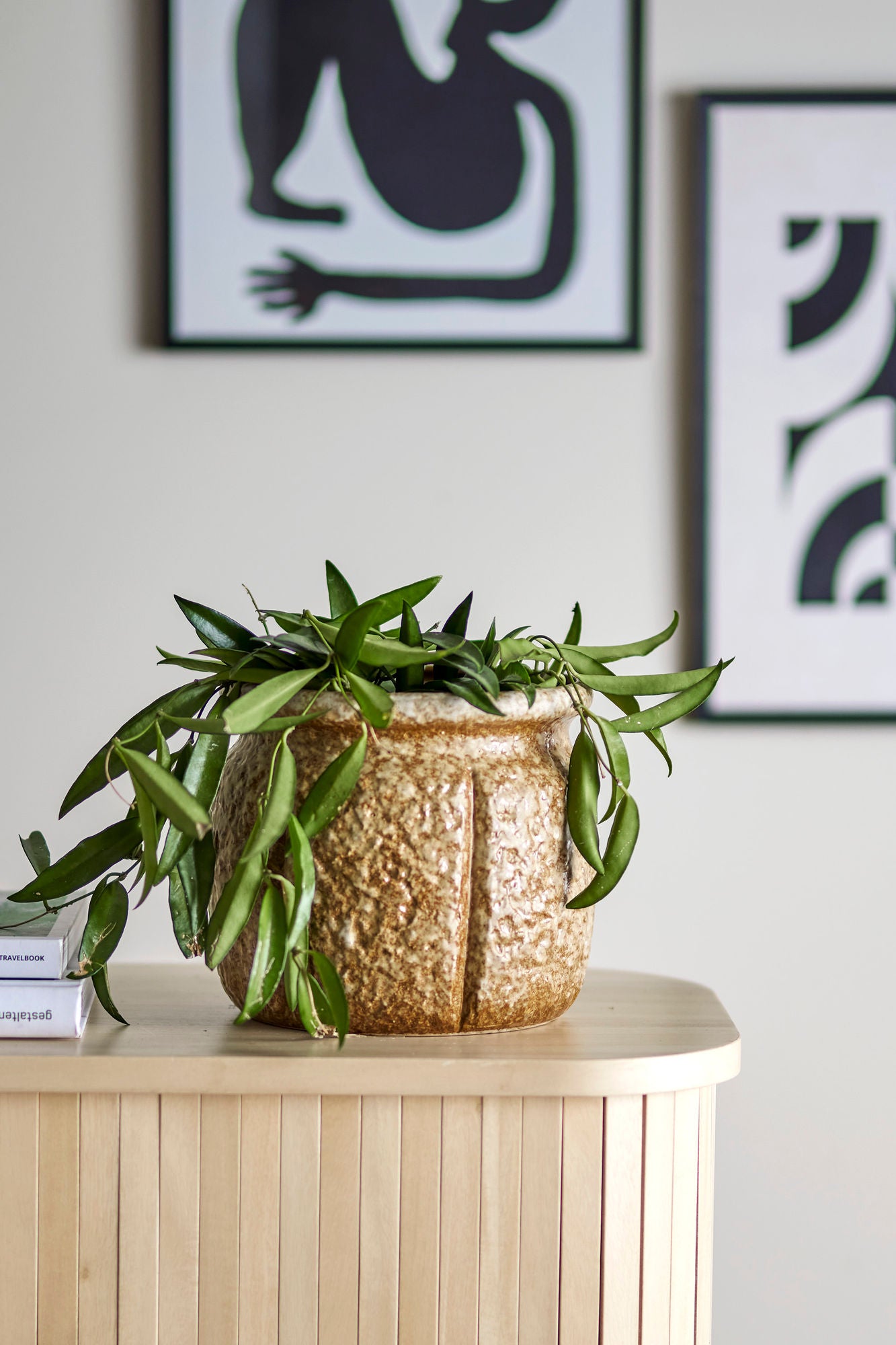 Ritza Blumentopf Braun Steingut Braunglasur Stilvolles Pflanzgefäß für Pflanzen