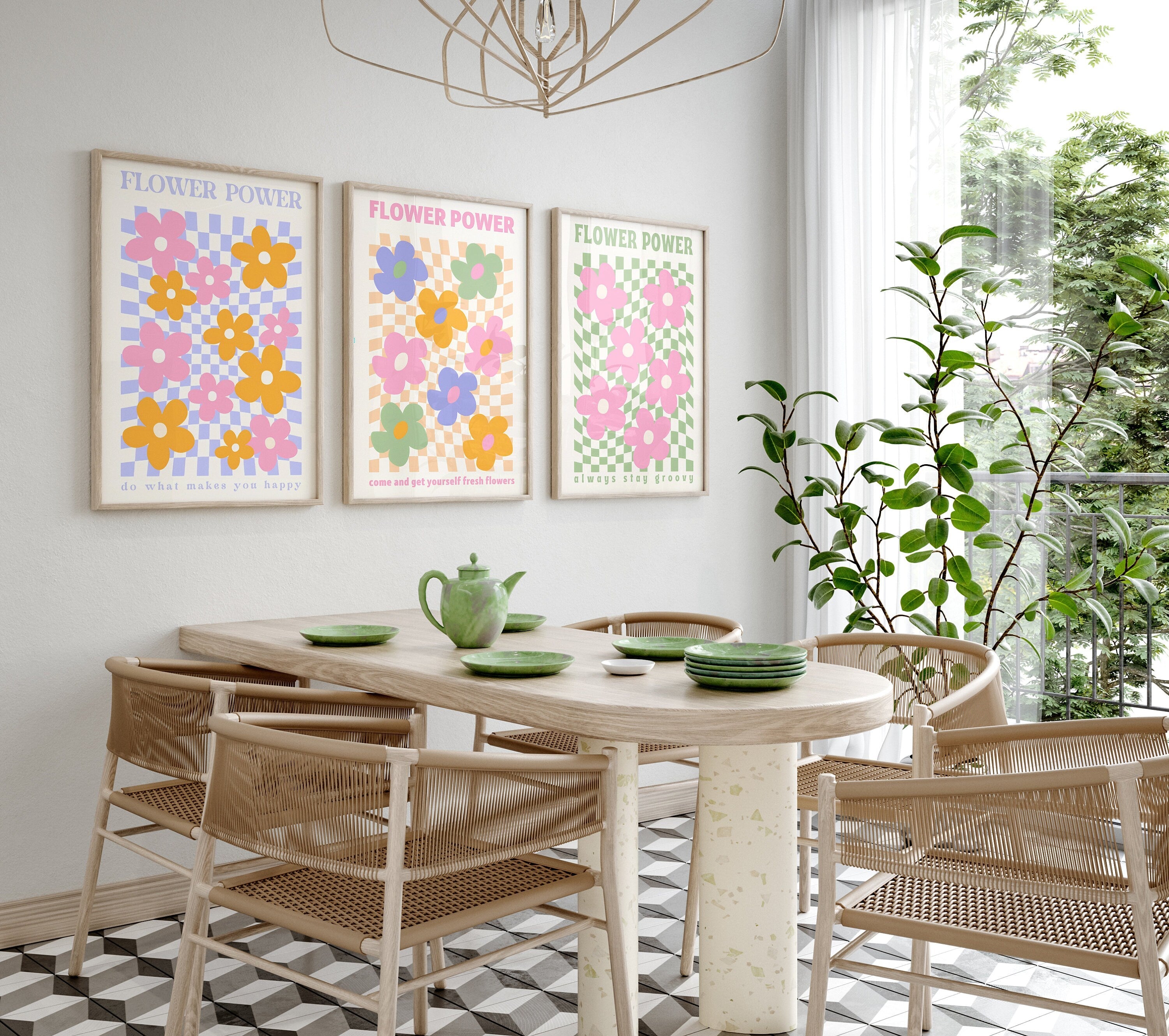 Flower Market Druck | Poster Set 3 Bilder | Botanische Wand Kunst I Wandbilder Wohnzimmer Küche Schlafzimmer Flur | Digital Download-0