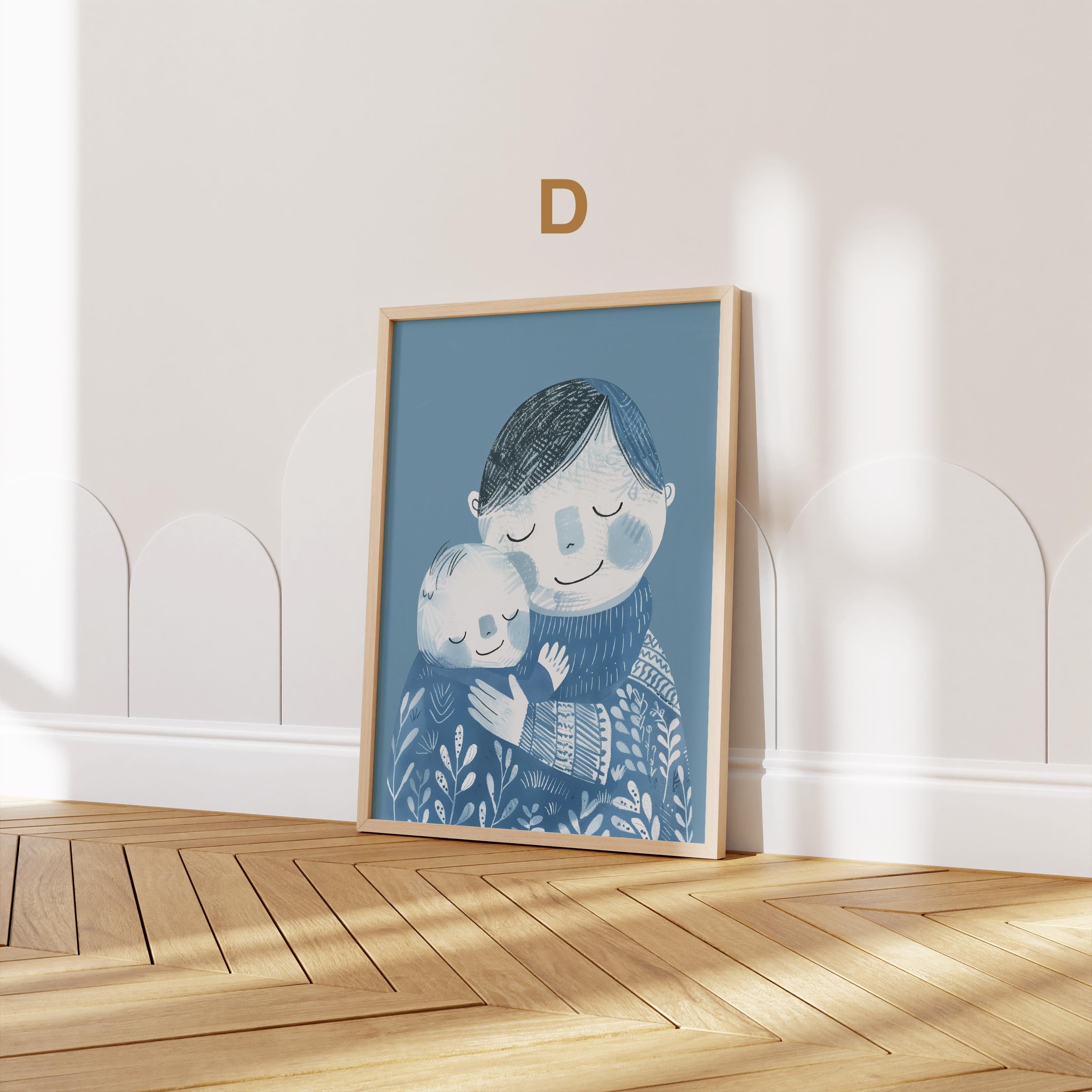 Poster Kinderzimmer Aquarell · Junge Wissenschaftler · Mädchen Künstlerin · Mutter umarmt Kind Kunst Bilder · Wand Deko · ohne Rahmen-4
